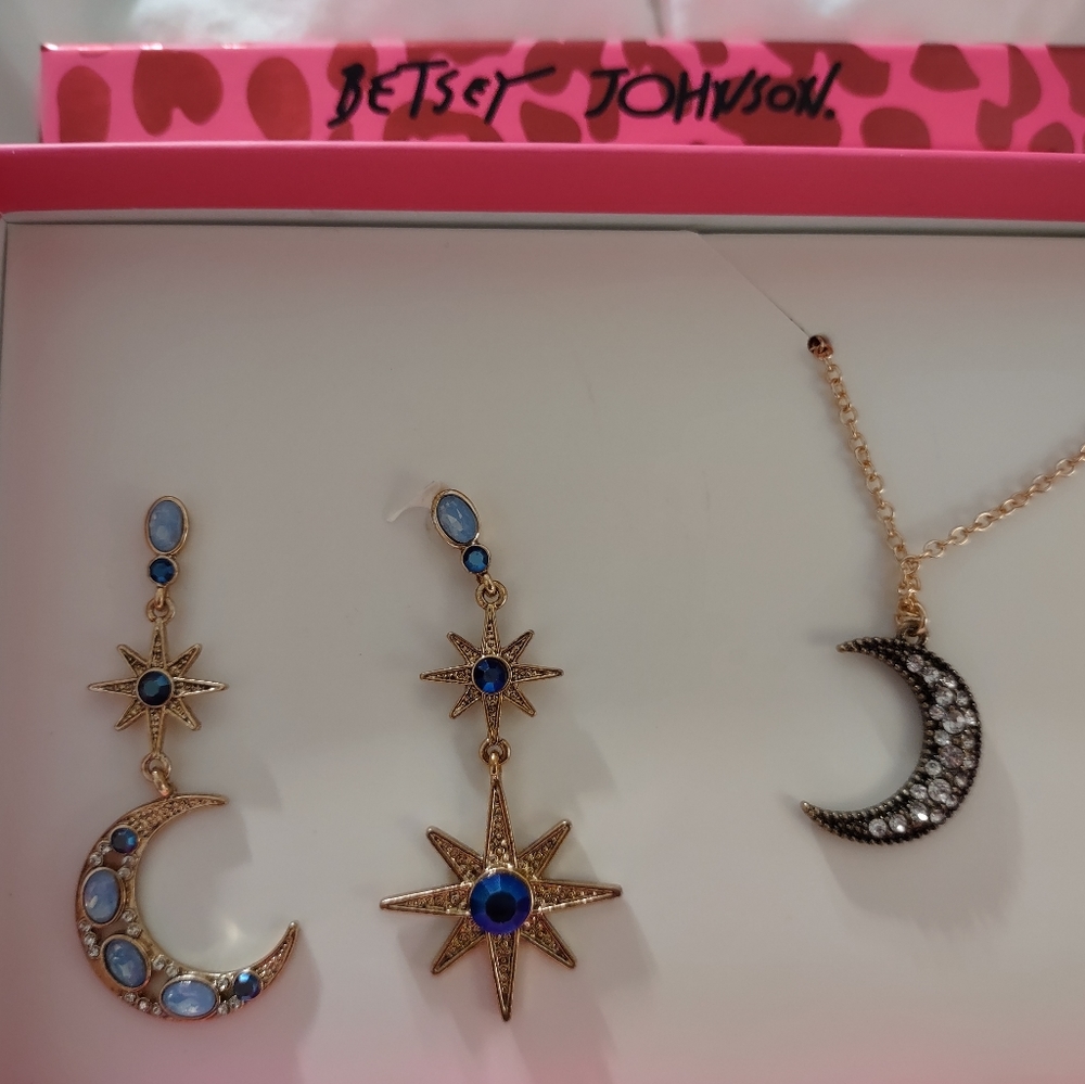 Authentic Betsey Johnson Earrings and Necklace Set